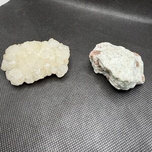 Natural Stone set -QUARTZ CRYSTAL and  PINK TOURMALINE